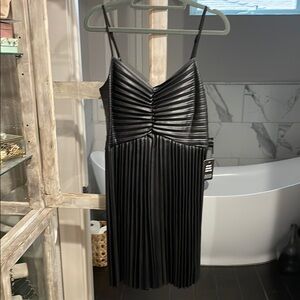 Elegant Black Pleated Dress